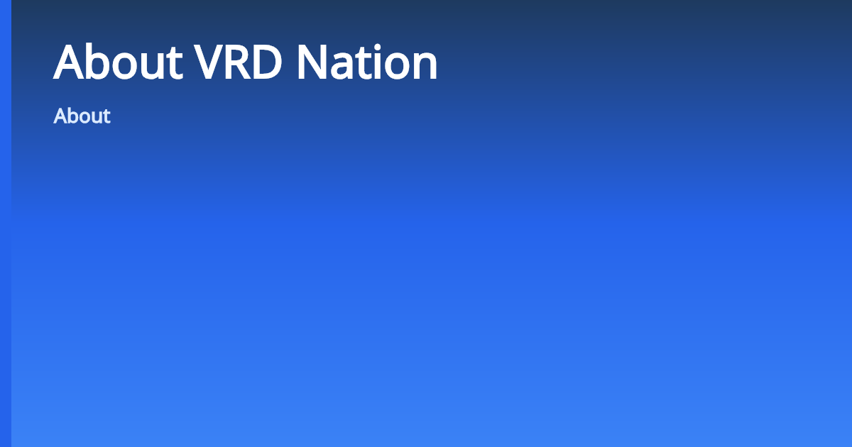 About VRD Nation — Founded by VRD Rao