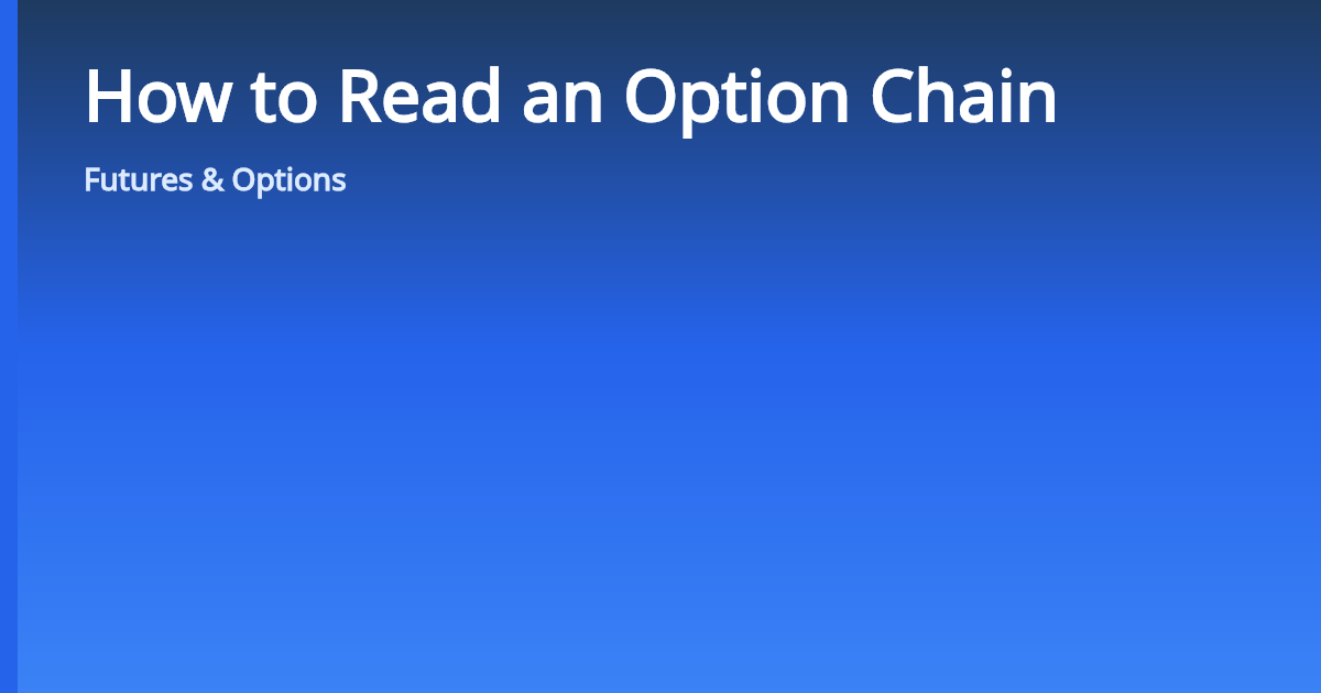 How to Read an Option Chain | VRD Nation